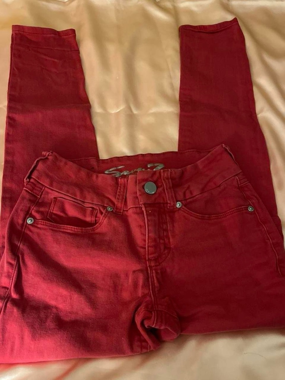 Seven7 Women’s Red Skinny Jeans